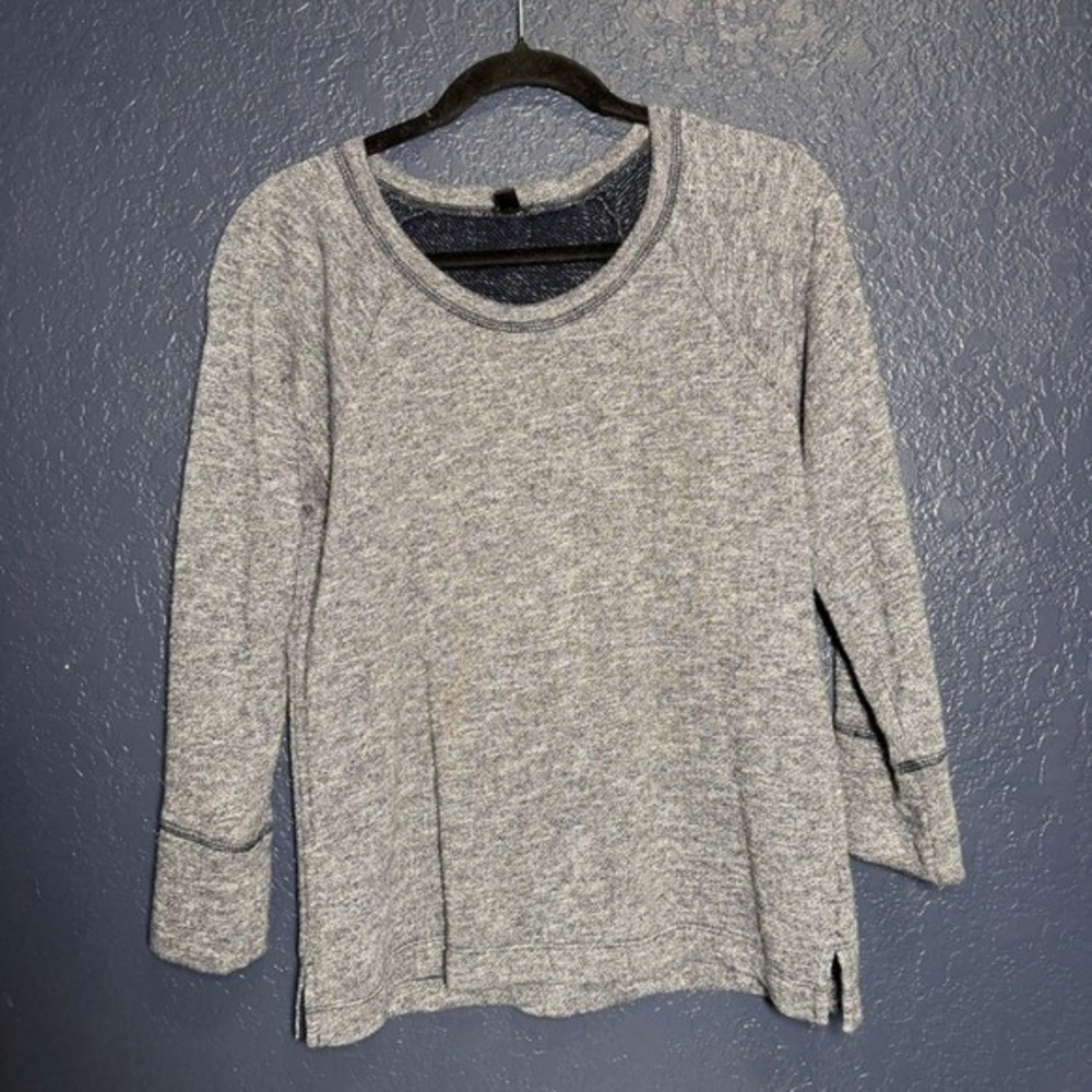 J.Crew Marled Knit Top Women's Medium Gray Long Sleeve Heathered